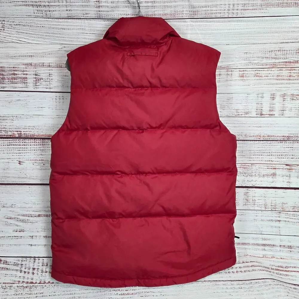 Banana Republic Men's Red Goose Down Puffer Vest S Thermal Warm Wind Resistant